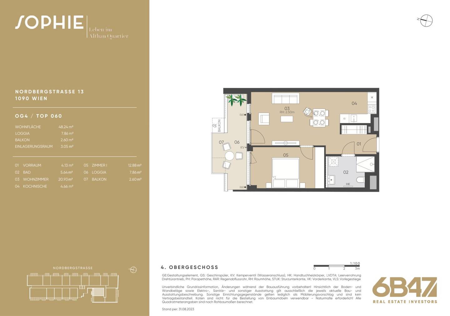 Apartment in Alsergrund with loggia and balcony