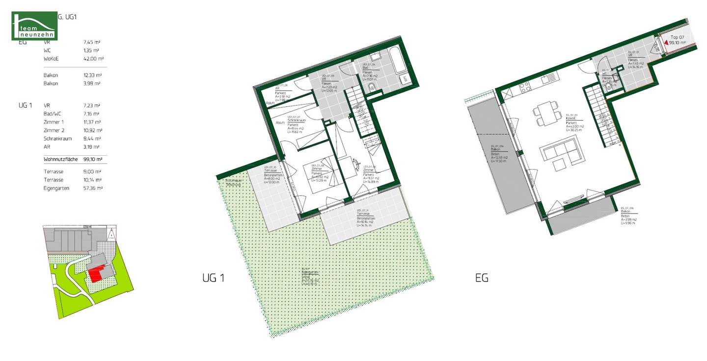 Neubauwohnung mit Garten Balkon und Terrasse in Graz