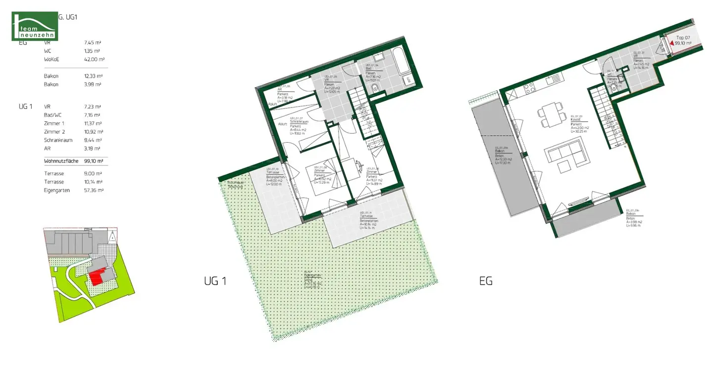 Neubauwohnung mit Garten Balkon und Terrasse in Graz
