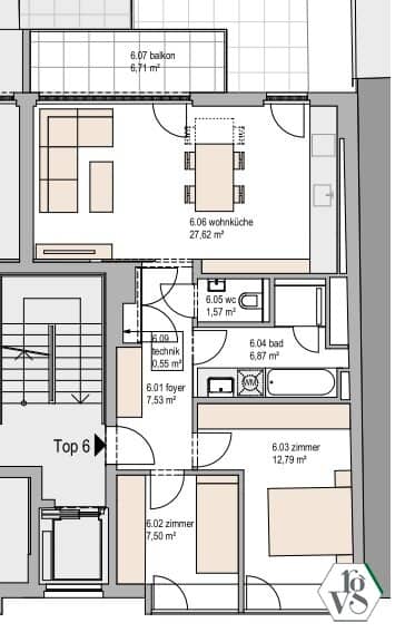 Wohnung nahe Brunnenmarkt mit Terrasse