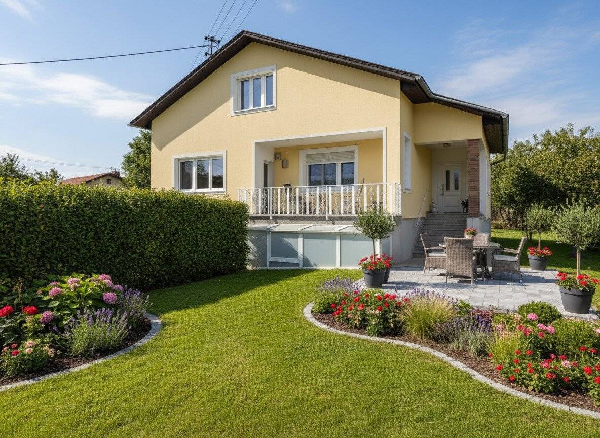 Einfamilienhaus mit Garten und Balkon in ruhiger Lage