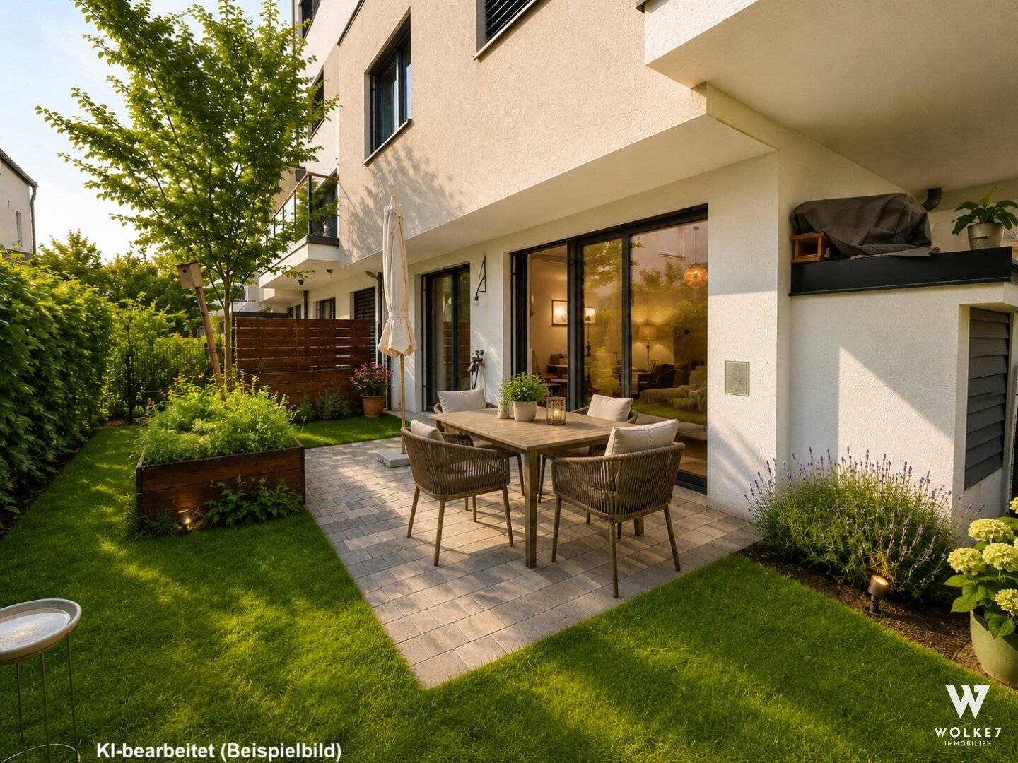 Sunny apartment with garden and terrace