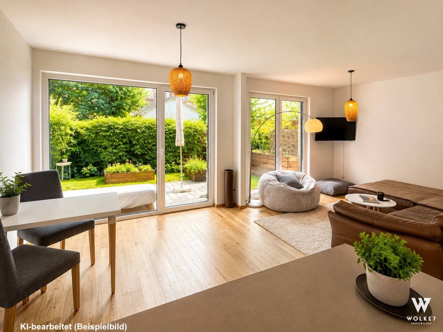 Sunny apartment with garden and terrace