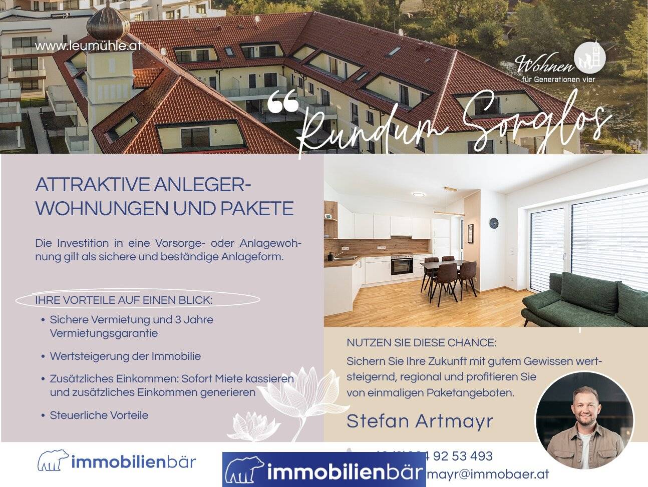 Wohnung mit Vermietungsgarantie Große Balkone