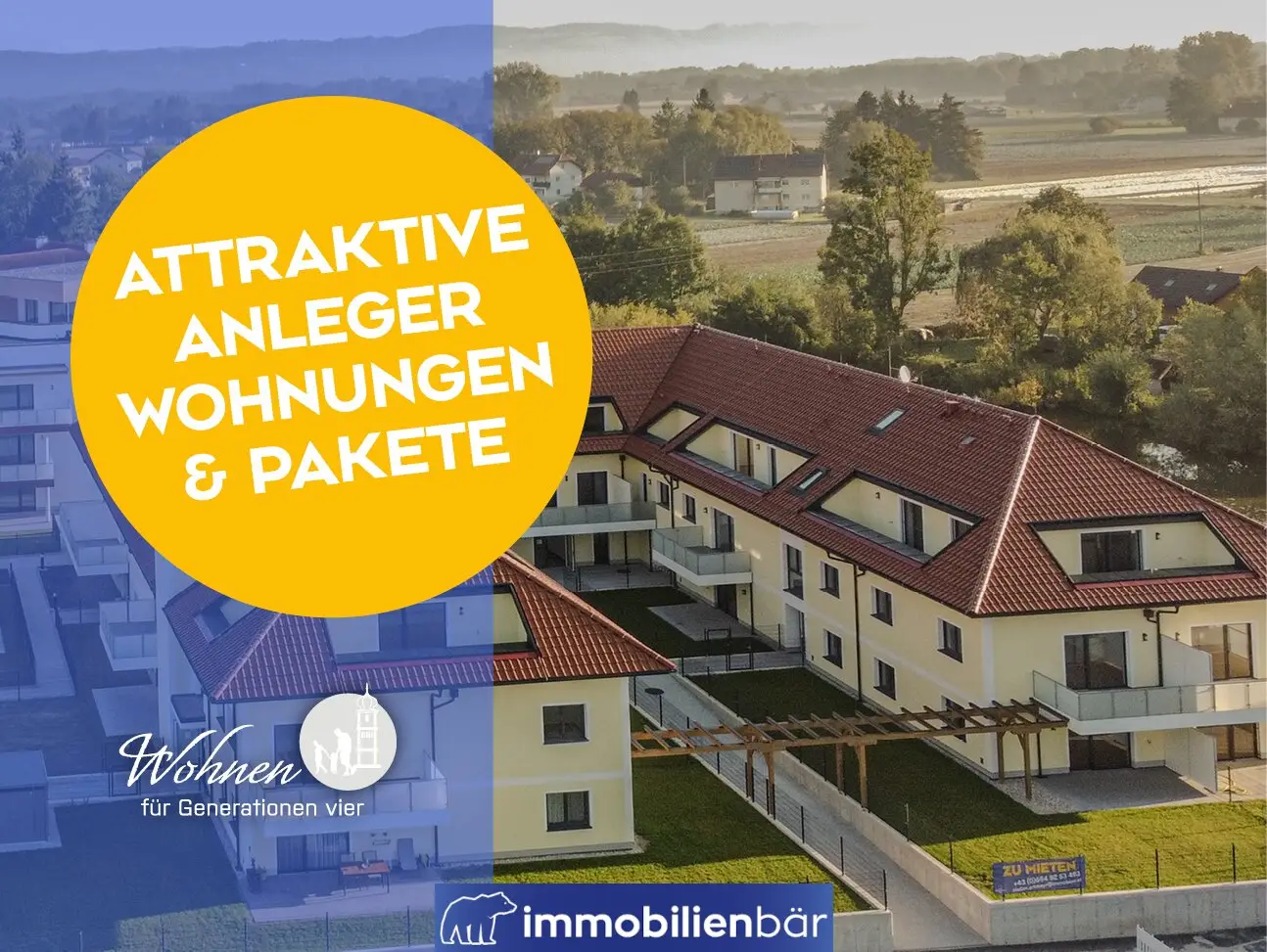 Apartment with rental guarantee and large balconies