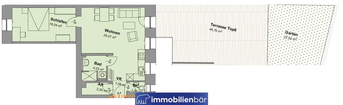 Apartment with terrace and garden near station