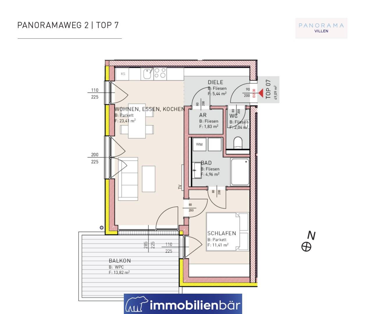 Wohnung mit Südbalkon und Carport im Neubau