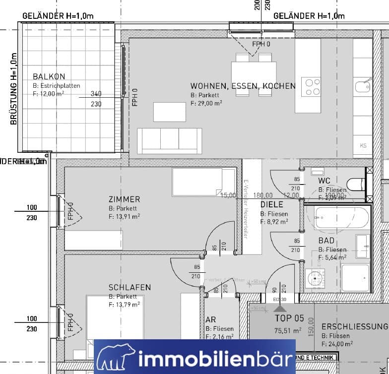 Apartment with terrace high quality fittings
