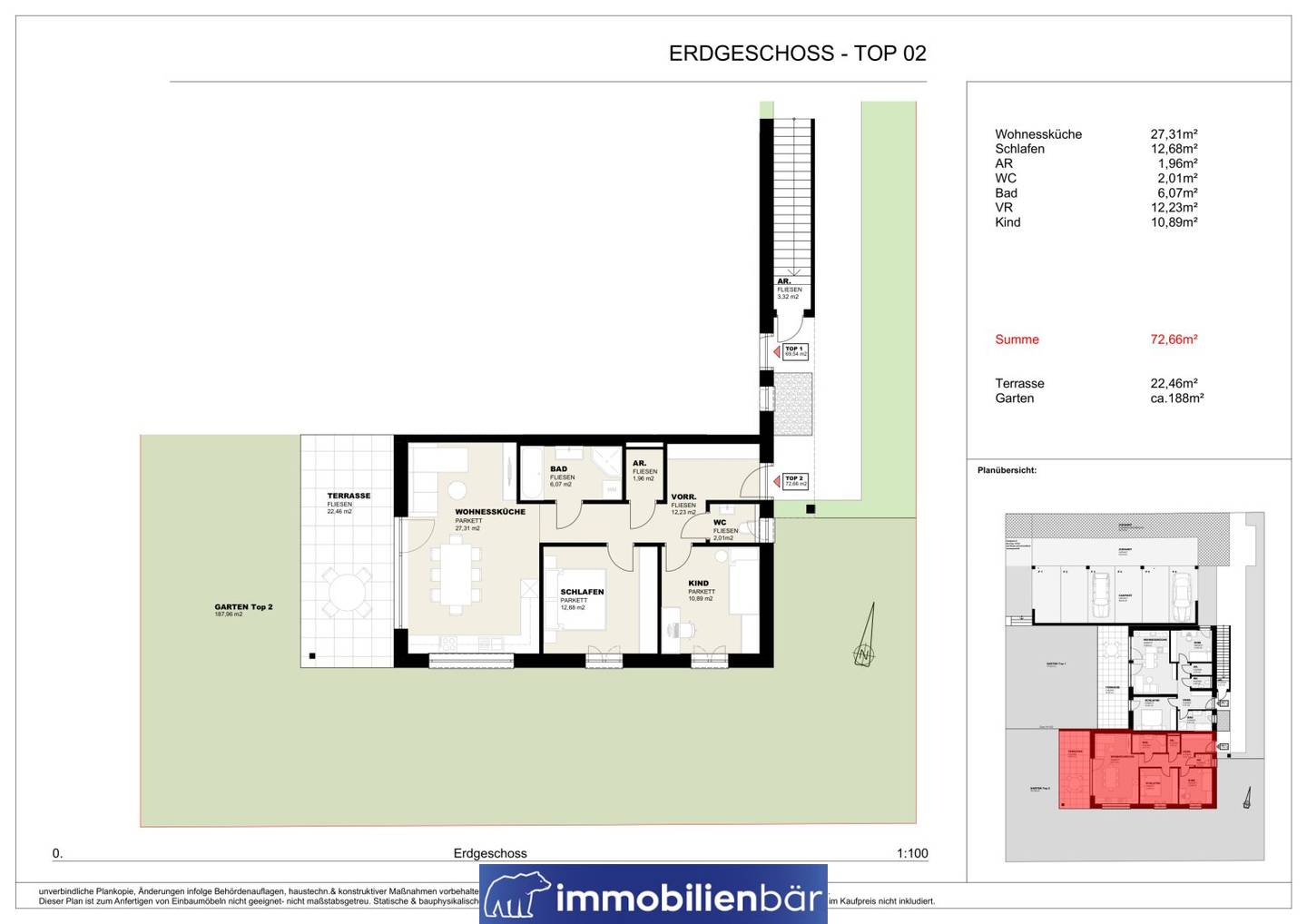 Wohnung mit eigenem Garten und provisionsfrei