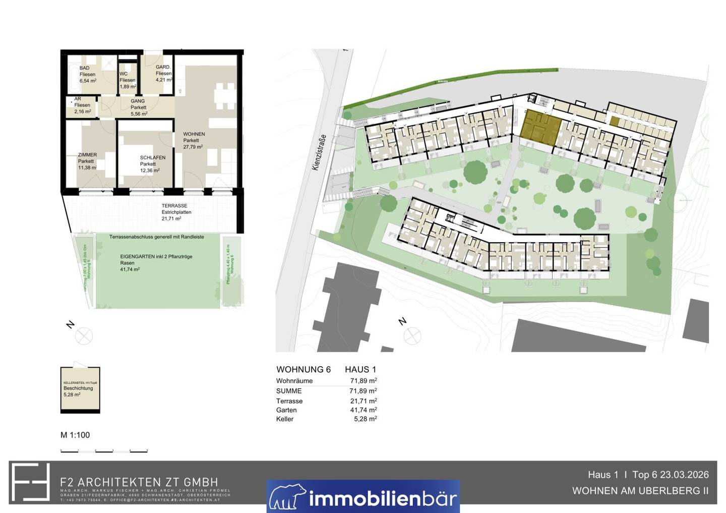 Apartment new build first occupancy quiet garden
