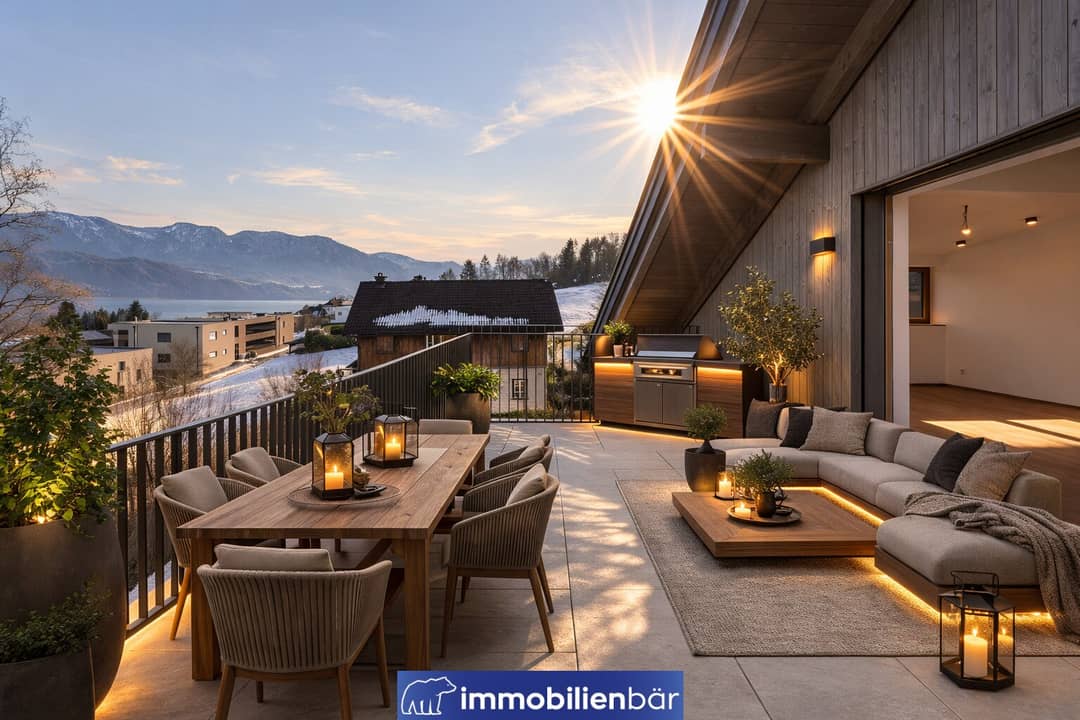 Penthouse Seeblick Panorama Balkon