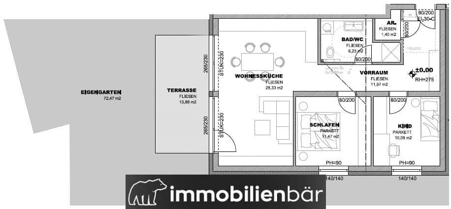 Neubauwohnung mit Eigengarten und Terrasse