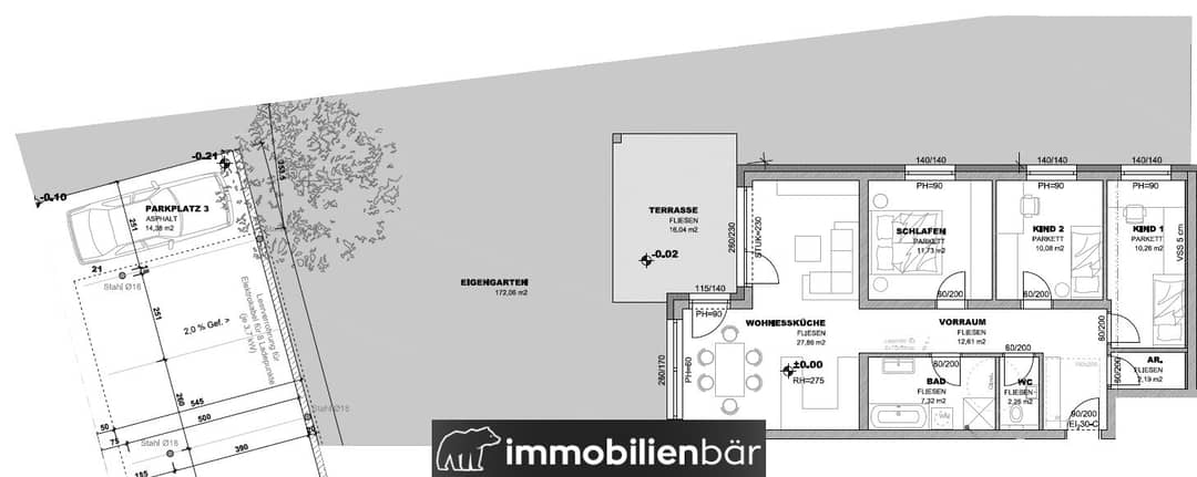 Ground floor apartment with own garden and terrace