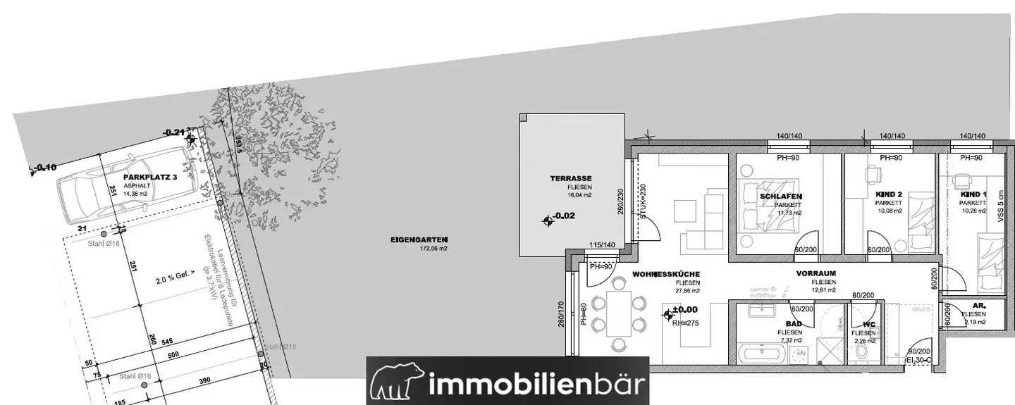 Ground floor apartment with own garden and terrace