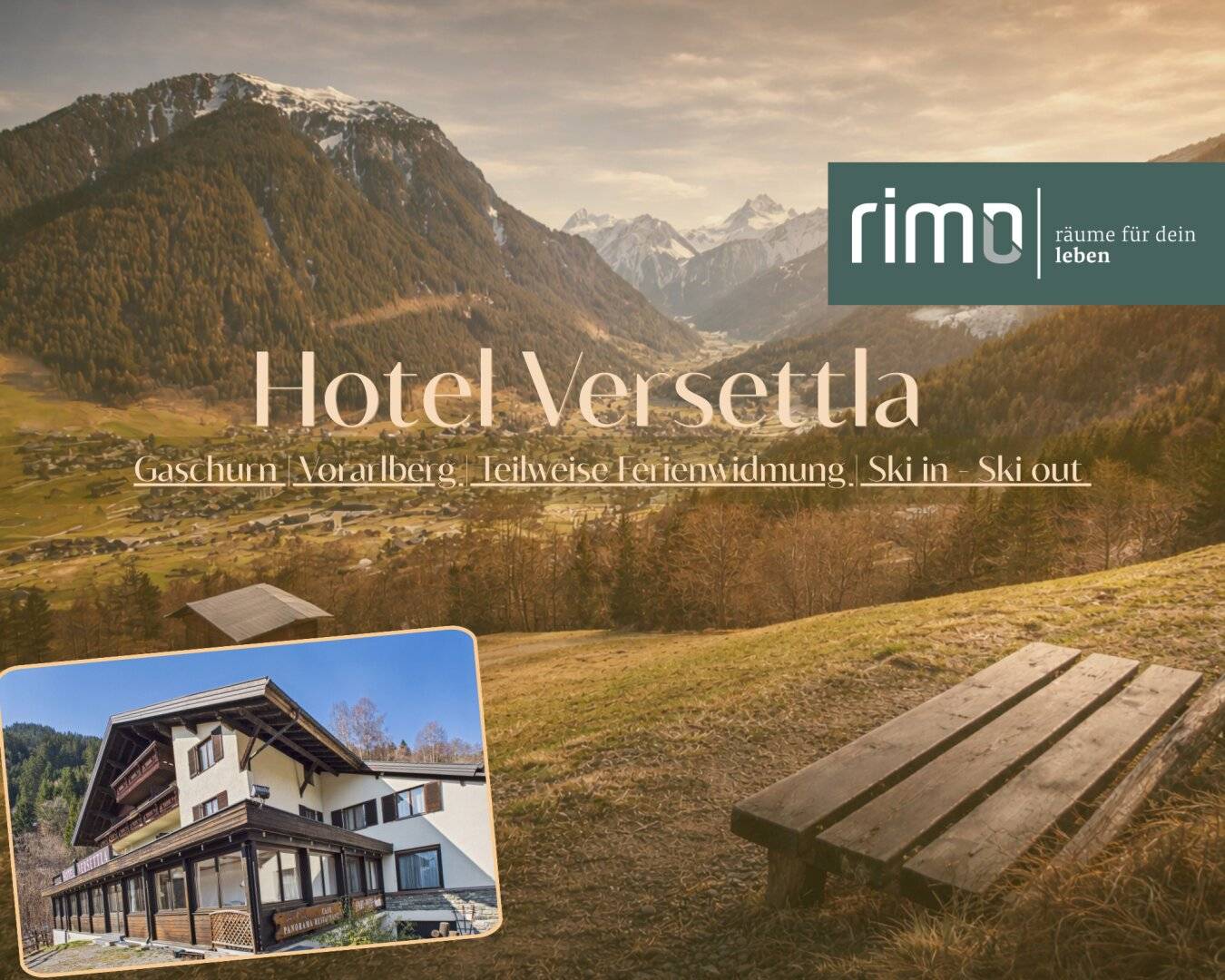 Ferienwidmung mit Ski in Ski out und Bergblick in Gaschurn