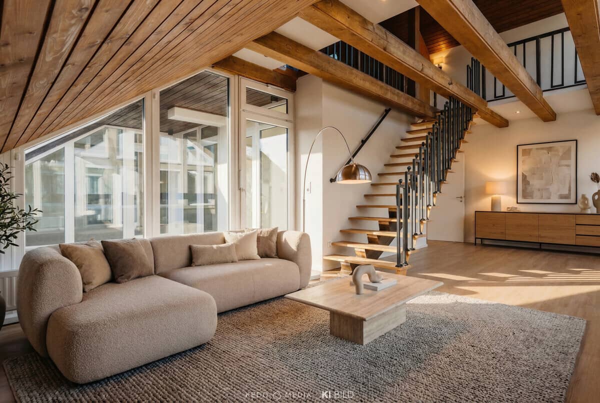Top floor apartment with sunny roof terrace