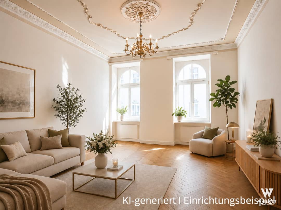 Altbauwohnung mit Stuck und Fußbodenheizung