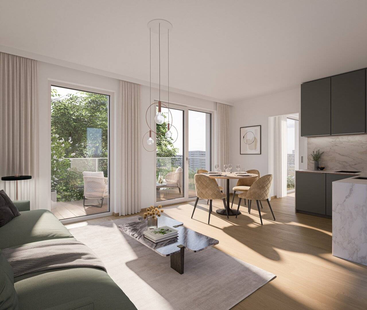 Bright Apartment with Balcony in the Nordbahn Quarter