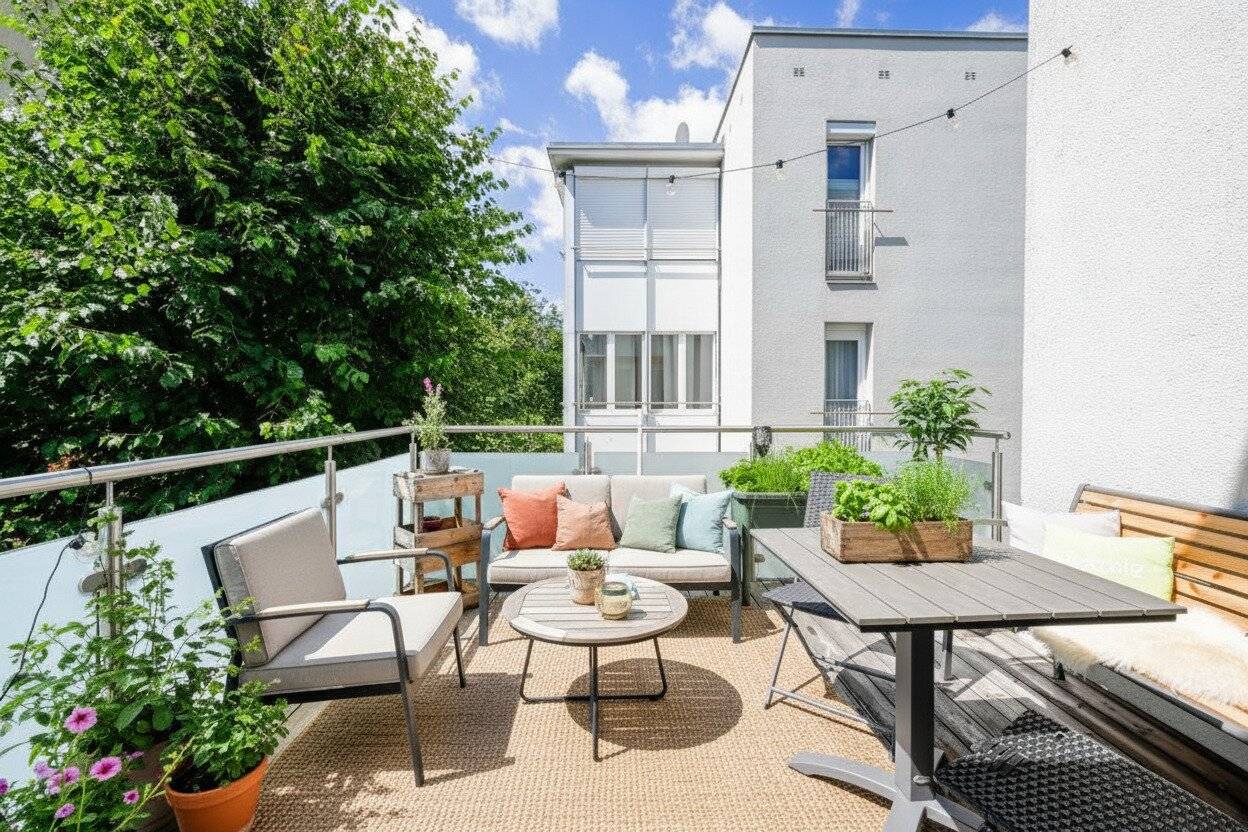 Helle Wohnung mit Terrasse Balkon und Wintergarten