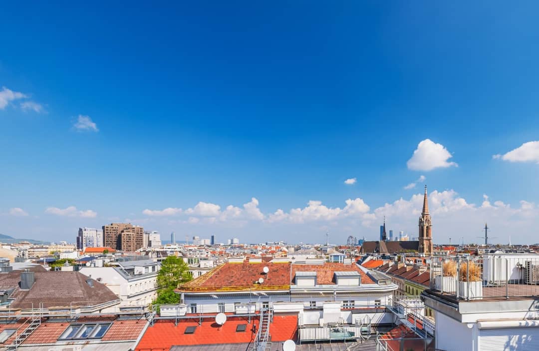 Dachgeschoss-Maisonette mit Dachterrasse und Stadtblick nahe Wien Mitte