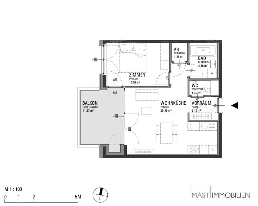 Helle Neubauwohnung mit Balkon und guter Anbindung