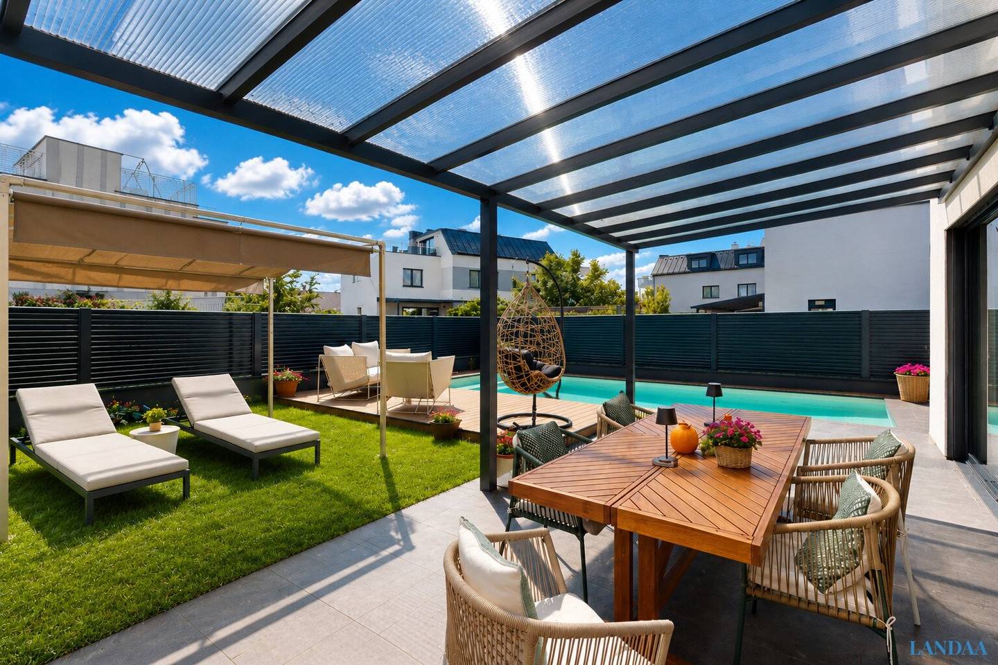 Designvilla mit Pool Garten und zwei Dachterrassen in Leopoldsdorf