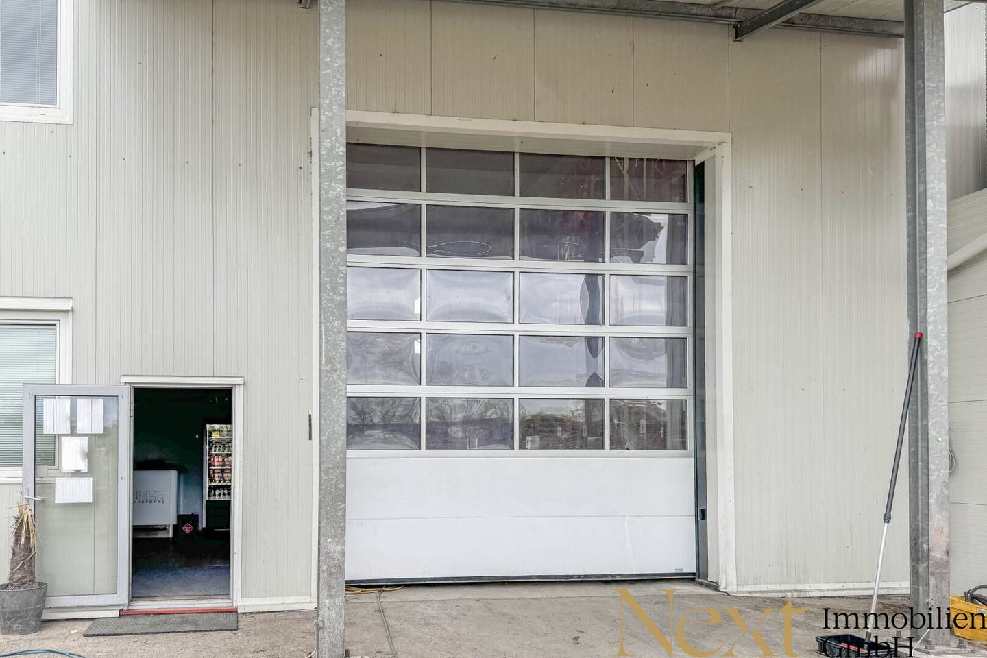 Warehouse space with open areas and truck parking