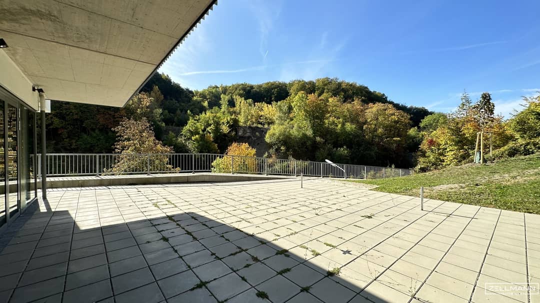 Großzügiges Geschäftslokal mit sonniger Südterrasse und Grünblick