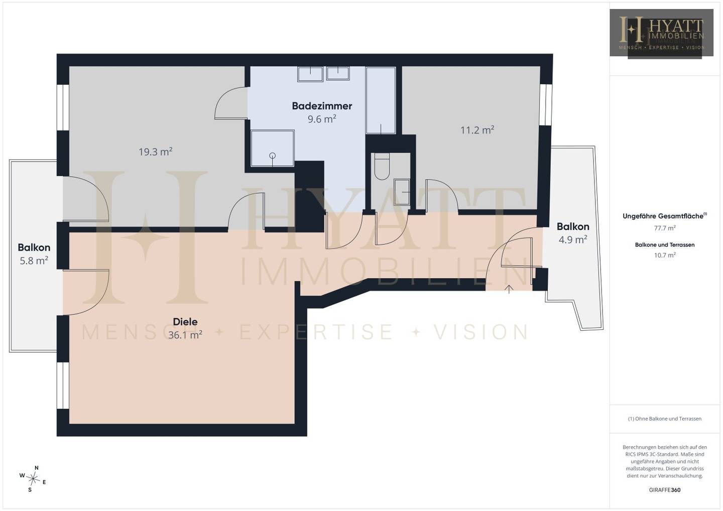 Bright new build apartment with balcony and parquet