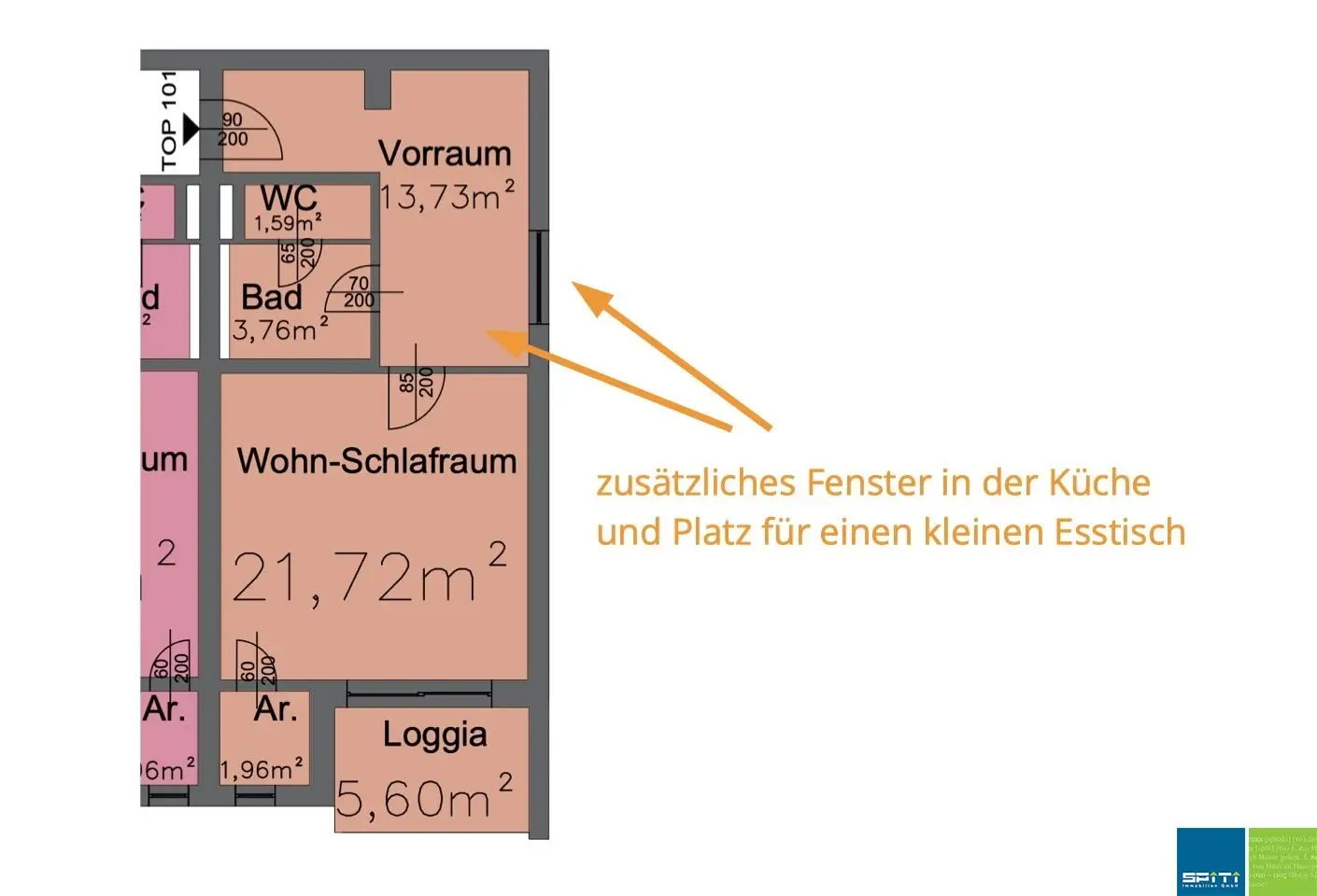 Erdgeschosswohnung mit Südloggia und Fernwärme