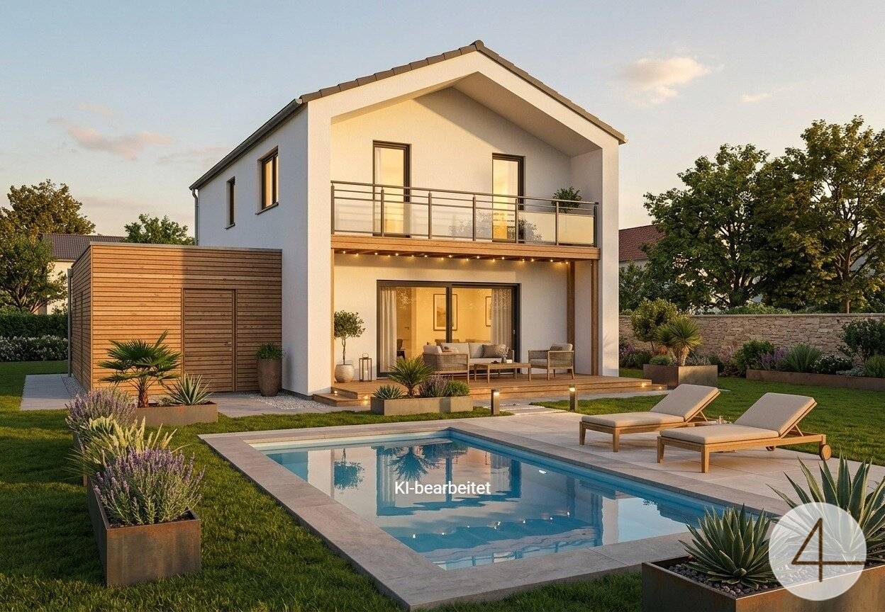 Chalet mit Terrasse und offenem Wohnbereich