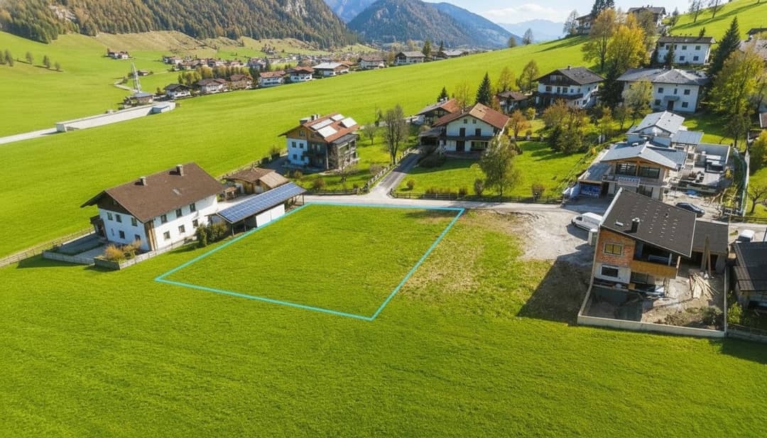 Sunny plot with mountain view in Walchsee
