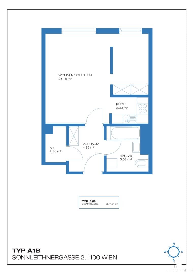 Compact apartment with parquet and fitted kitchen in Favoriten