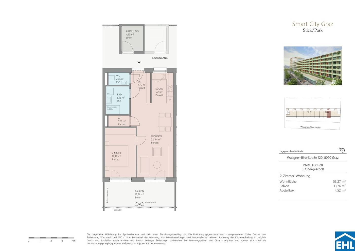 New build apartment with balcony and parquet flooring