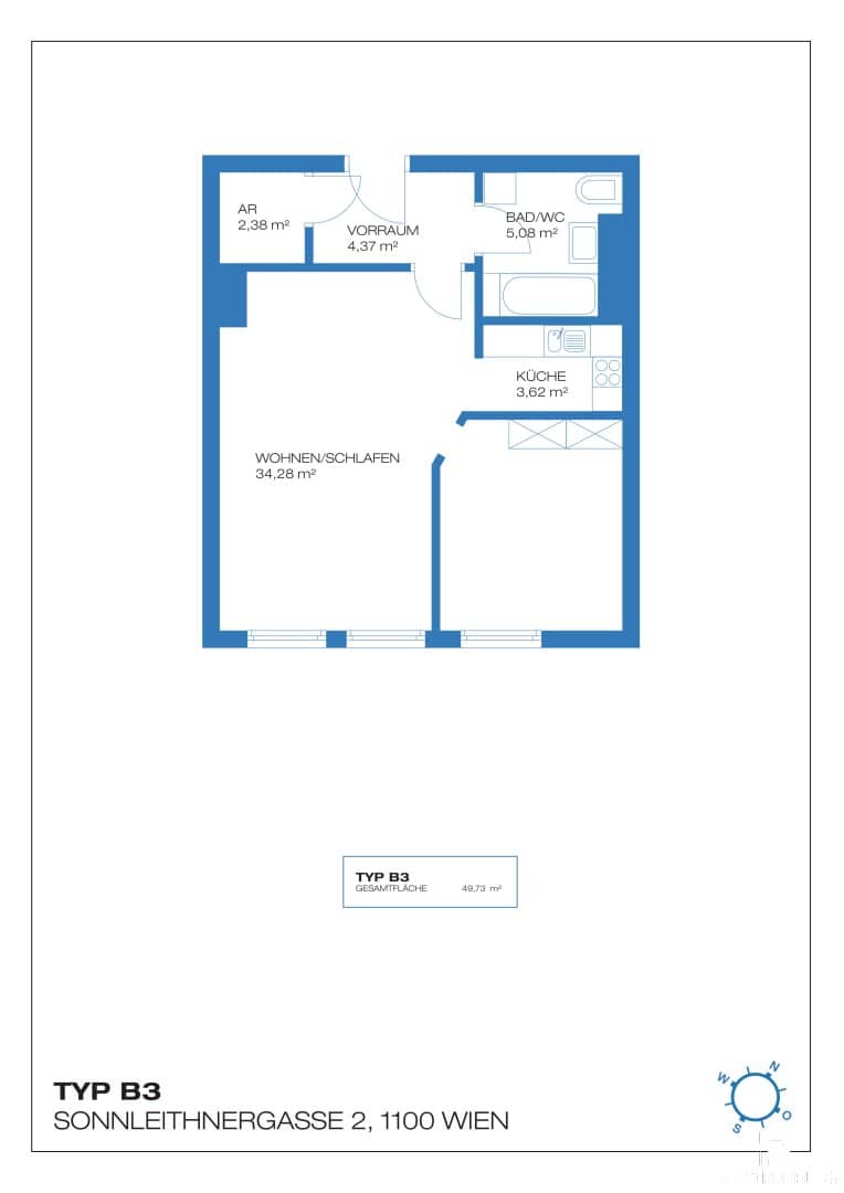 Apartment with balcony and fitted kitchen near Matzleinsdorfer Platz