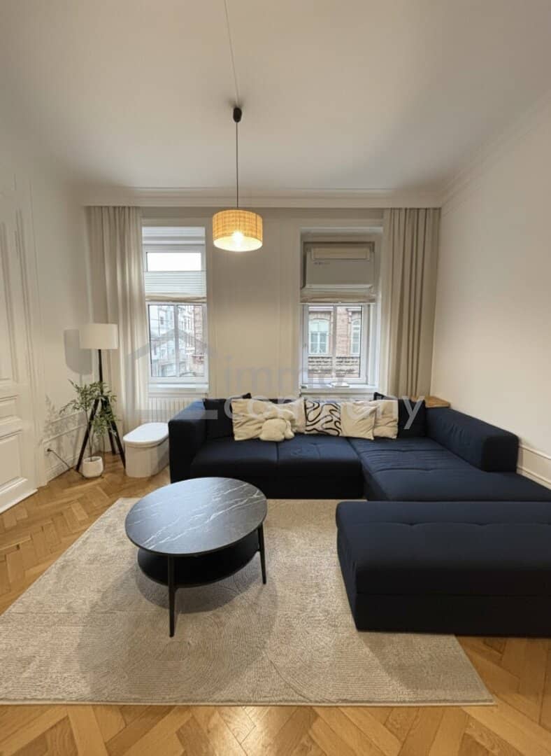 Renovated period apartment with herringbone parquet and fitted kitchen near Aumannplatz