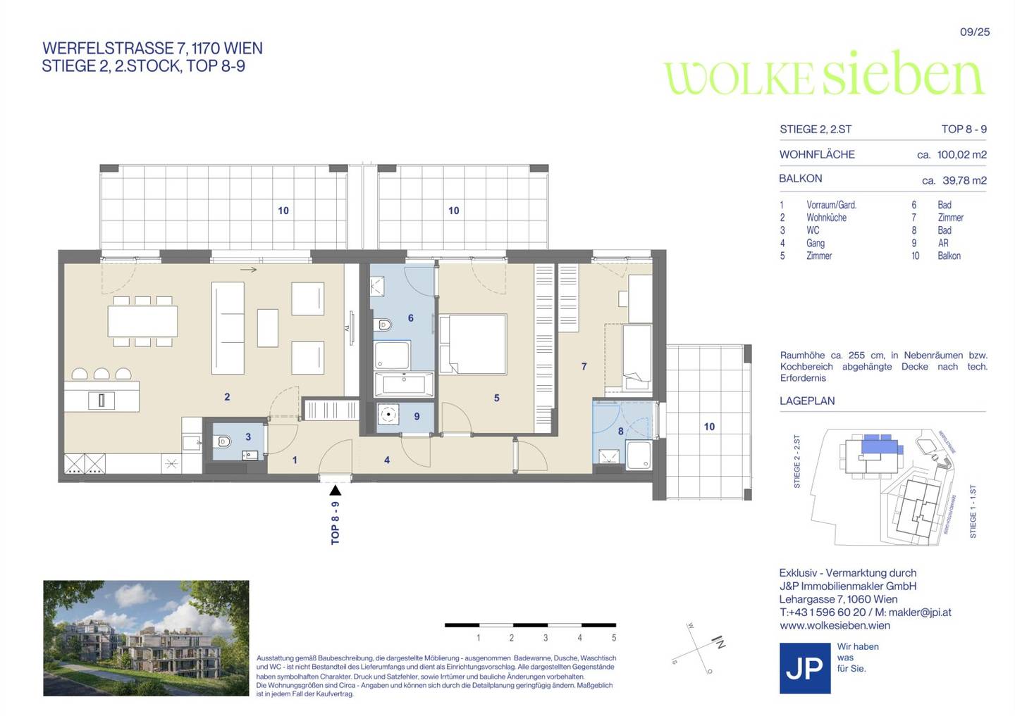 Helle Neubauwohnung mit Balkonen und Grünblick