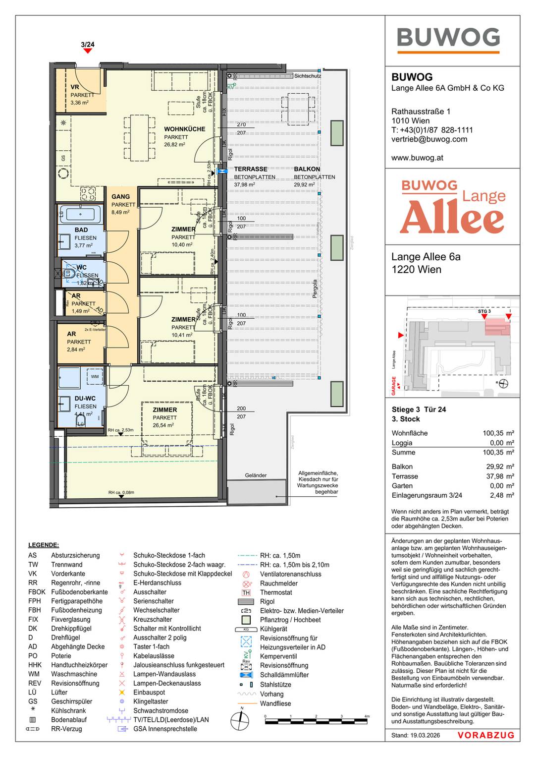 Helle Neubauwohnung mit großer Terrasse nahe der Alten Donau