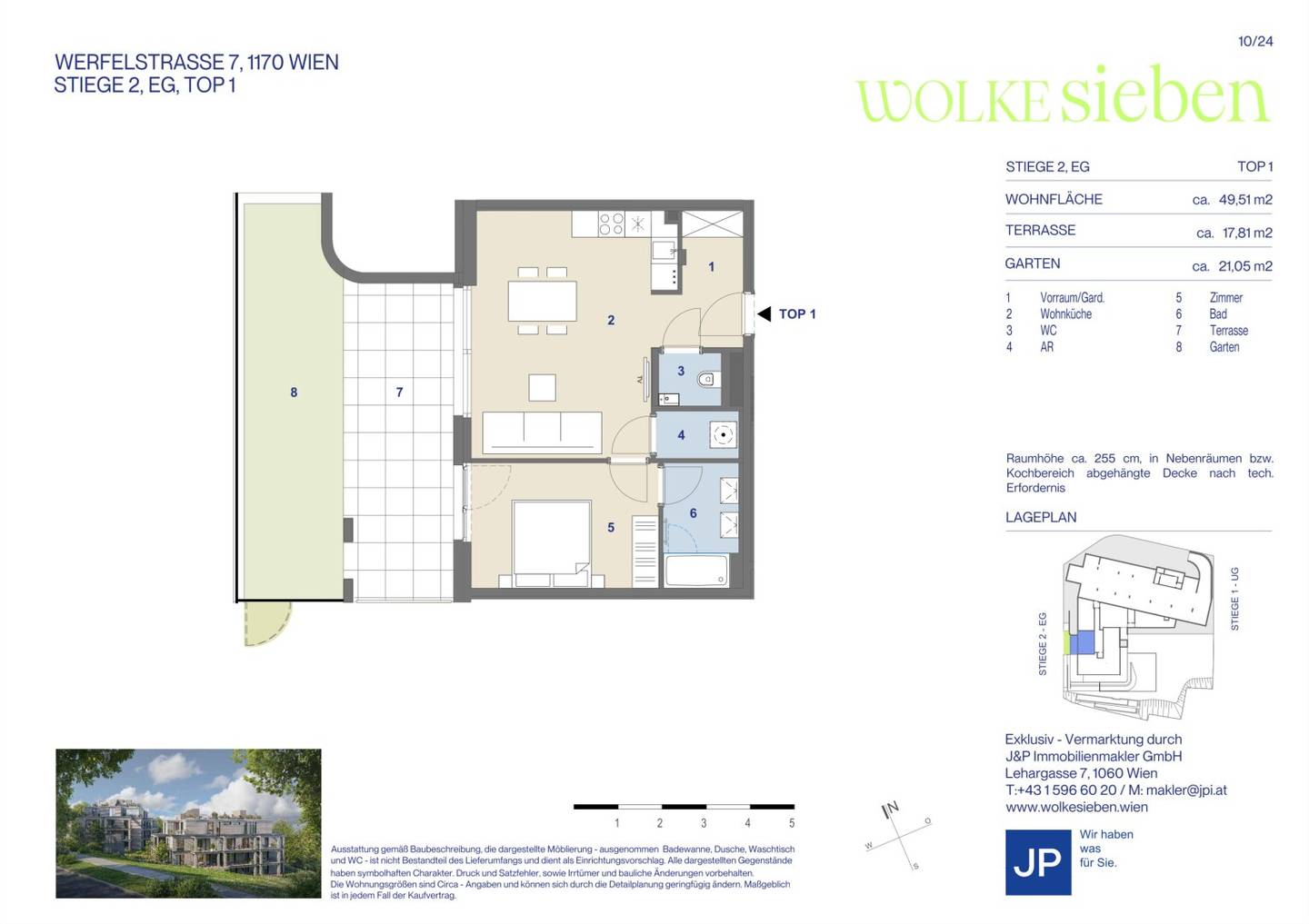 Gartenwohnung im Neubau mit Terrasse und Grünblick
