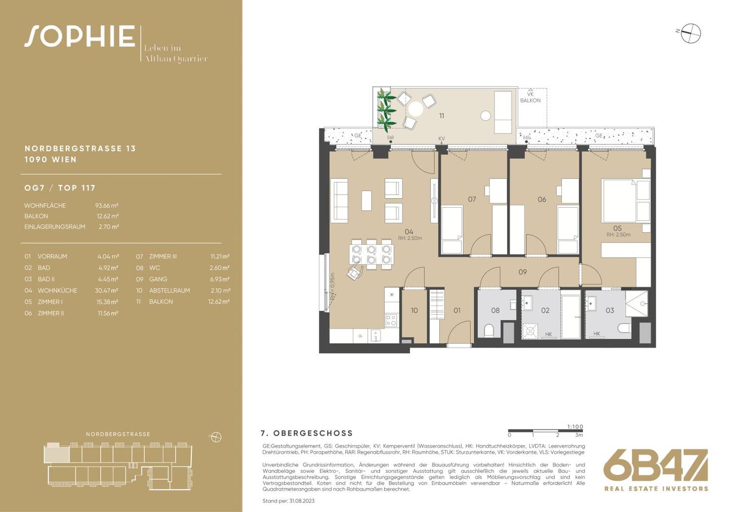Vorsorgewohnung im Neubau Projekt SOPHIE mit Balkon und Parkett