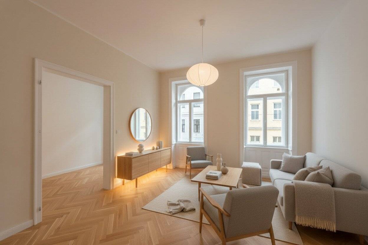 Generously renovated Altbau apartment with courtyard facing balcony at Einsiedlerplatz
