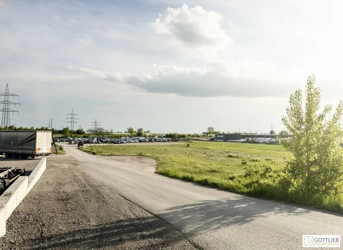 Nähe Flughafen und Stadtgrenze Wien! Großes Gewerbegrundstück mit LKW-Zufahrt und vielfältigen Nutzungsmöglichkeiten