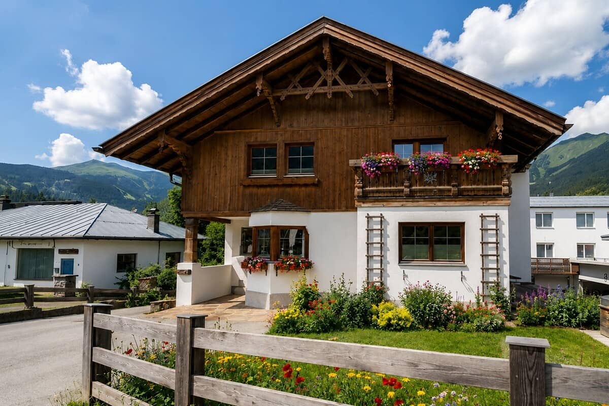 Charmantes Zweifamilienhaus mit Balkonen und Terrassen im Kerngebiet Ehrwald