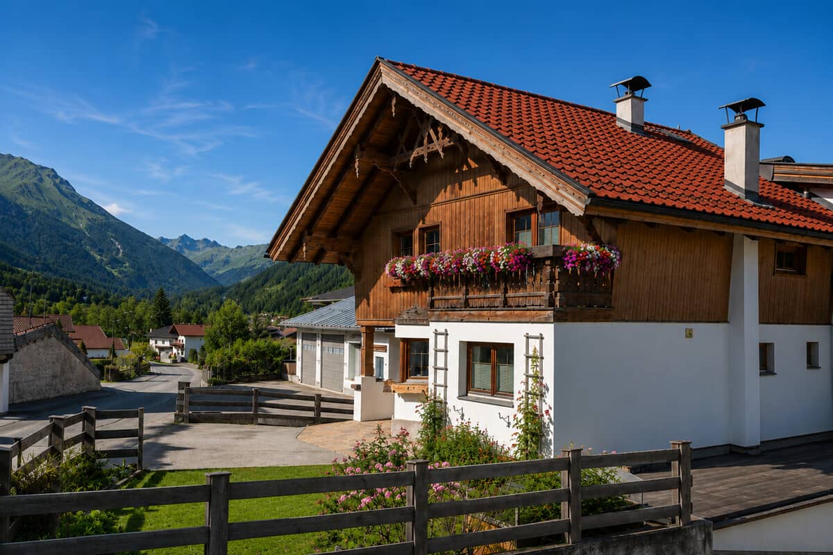 Charmantes Zweifamilienhaus mit Balkonen und Terrassen im Kerngebiet Ehrwald