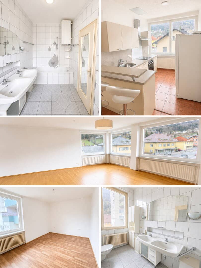 Bright 4 room apartment in the heart of Radenthein with parking spaces