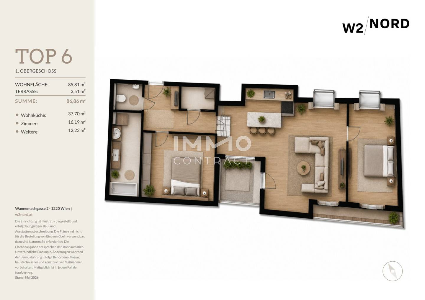 Investment apartment with private terrace and smart home features