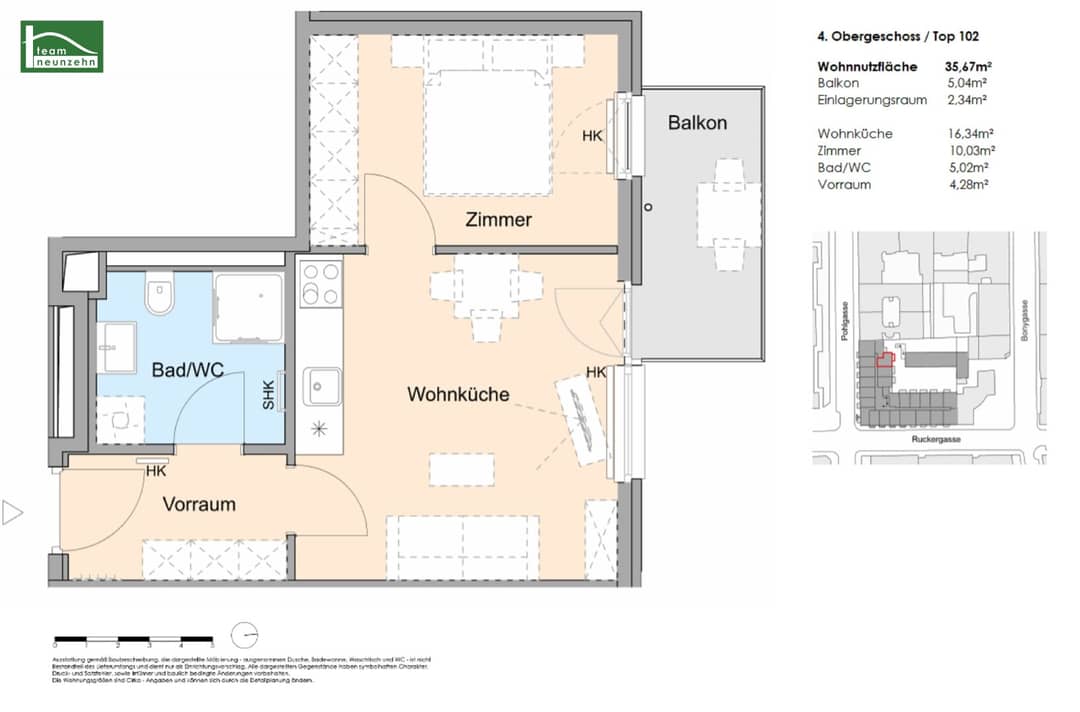 Helle Neubauwohnung mit Balkon nahe Schloss Schönbrunn