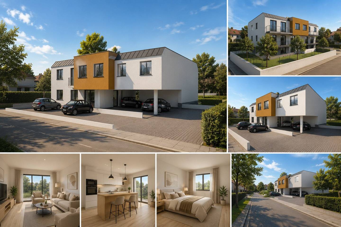 Baugrundstück mit Architekturplänen für Mehrfamilienhaus