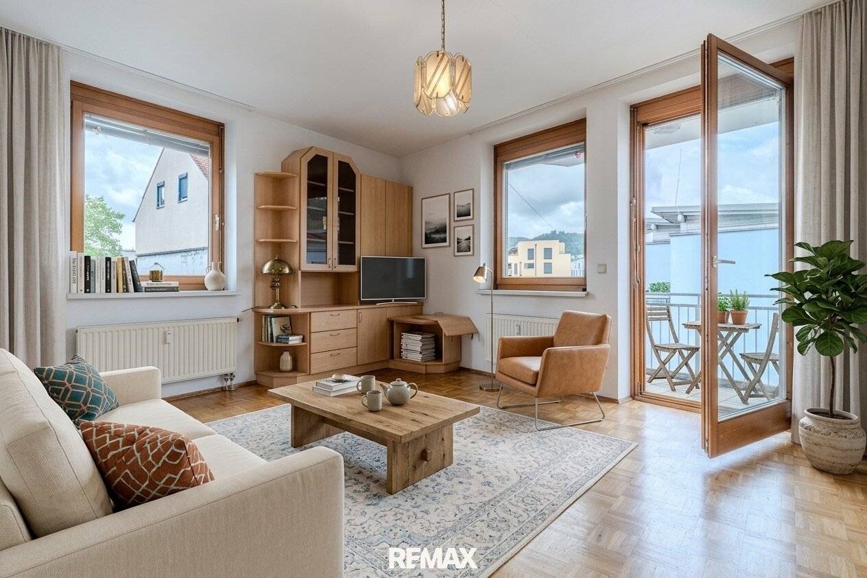 Bright 2-room apartment with balcony and underground parking