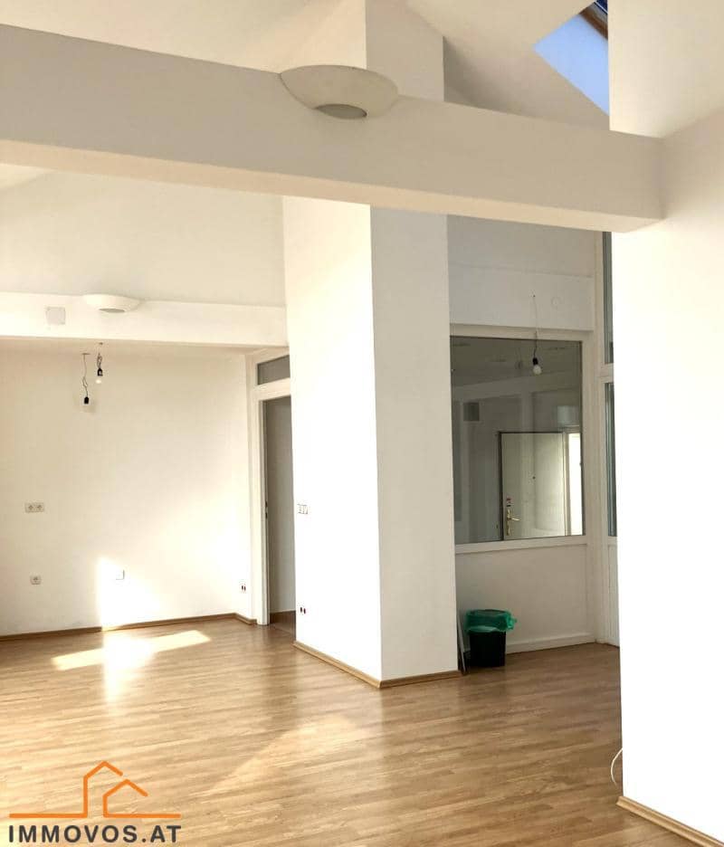 Bright attic office with courtyard facing rooftop terrace